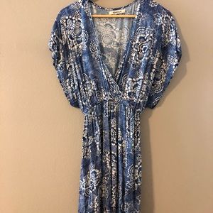 Blue Coastal Tide Floral Blue Print dress